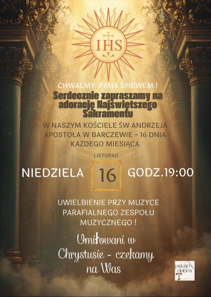 Read more about the article Zapraszamy na adorację Najświętszego Sakramentu